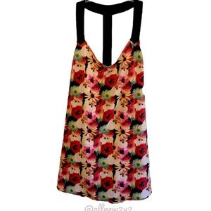 Topshop Floral dress with Black Accents